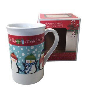 New Royal Norfolk Coffee Mug Cup 12oz Penguin Deck The Halls  Christmas 1420-434